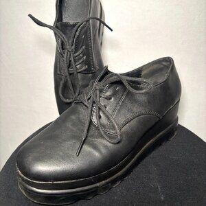 Black Size 8 US Women's Chunky Platform Lace Up Dress Shoe